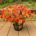 Artificial Mums Fall Flowers for Outdoors, 12pcs Fake Mums UV Resistant Outdoor Artificial Plants, Faux Silk Flowers Plants for Porch,Garden, Patio,Window Box Decoration