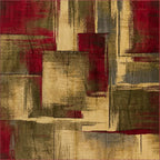 Unique Loom Barista Collection Area Rug - Timor (10' Square, Multi/Red)