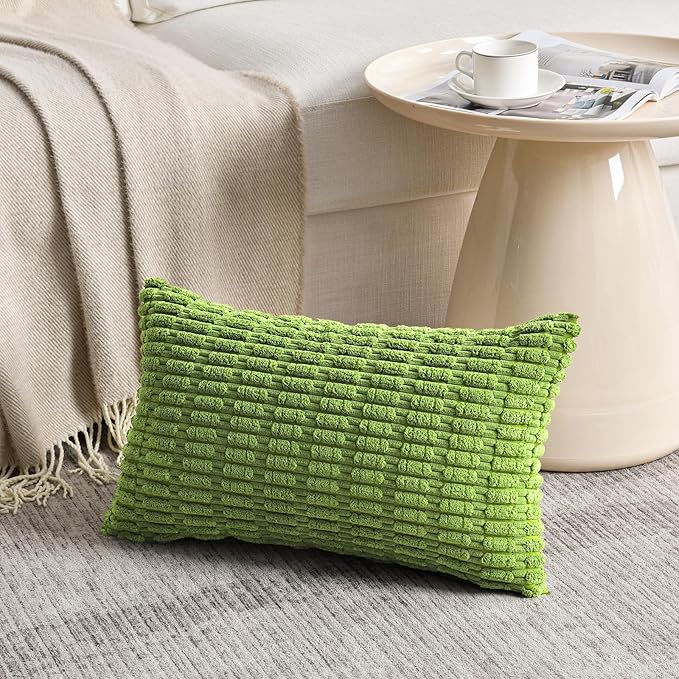 Fancy Homi 4 Packs Decorative Throw Pillow Covers for Living Room Couch Bed, Modern Farmhouse Boho Home Décor Accent Cushion Case, 20" x 12", Lime Green