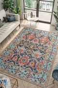 Keen Home Design 9x12 Rug - Machine Washable Area Rug with Non-Slip Backing, Ideal for Living Room, Dining Room, Bedroom - Vintage, Easy Clean, Durable, Low Pile Rug - (9' x 12')