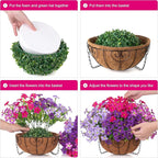 INSPRING Artificial Outdoor Flowers Hanging Baskets Faux Plants Spring Decoration, UV Resistant Fake Silk Morning Glory in Planter Look Real Petunias for Outside Patio Porch Balcony Garden Home, 4Mix