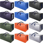 SWEET DOLPHIN 12 Pack Extra Large Moving Bags with Strong Zippers & Carrying Handles, Heavy Duty Storage Tote for Space Saving Moving Storage, Fold Flat, Alternative to Moving Box (Multicolored)