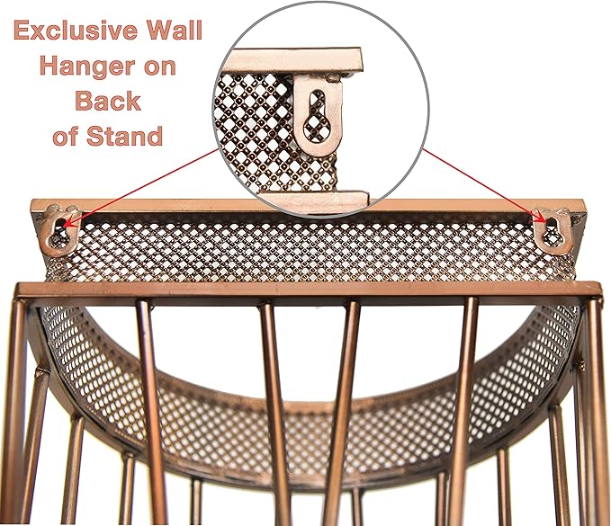 Dualplex Super Quality Umbrella Stand, Umbrella Holder, Antique Look Metal Entry Hallway Décor, Wallside Style w/Removable Drip Tray Home Office Decoration Rack Holds Umbrellas Canes Walking Stick