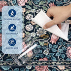 GarveeHome Indigo Blue and Pink Vintage Floral Washable 8x10 Area Rugs for Living Room Boho Retro Rug Low Pile Stain Resistance Non Slip Carpet for Bedroom Nursery Dining Room