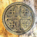 Top Brass Jerusalem Cross Wall Décor – 11 ½” Resin Plaque with Weathered Bronze Finish – Christian Home Décor religious Wall Art – Five Fold Crusader’s Sculpture