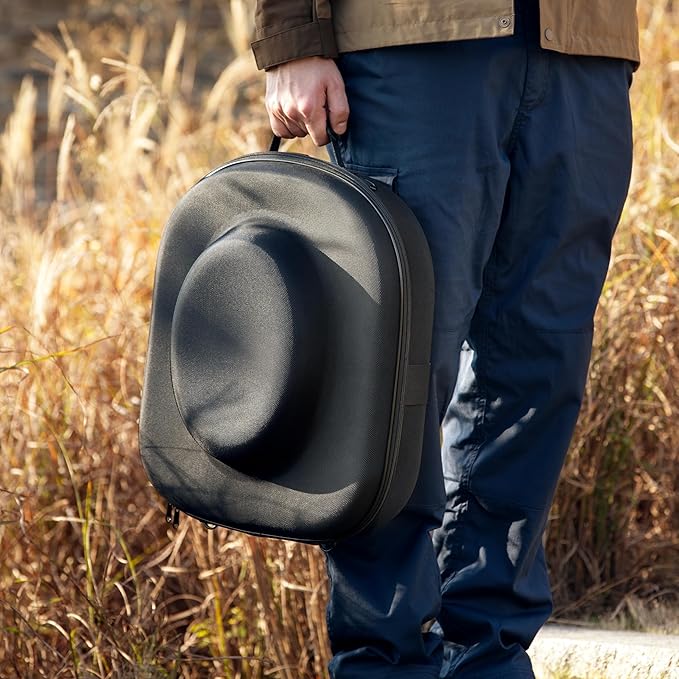 Cowboy Hat Travel Case – Crushproof Carrier for Cowboy, Panama & Tweed Hats with Carrying Handle, Shoulder and Luggage Strap, For Travel and At-Home Storage (Large)