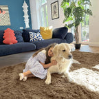 OLANLY 9x12 Machine Washable Large Area Rugs for Living Room, Bedroom, Soft Fluffy Shaggy Bedside Rug, Indoor Floor Carpet for Kids Girls and Boys, Dorms, Nursery, Home Decor Aesthetic, Taupe