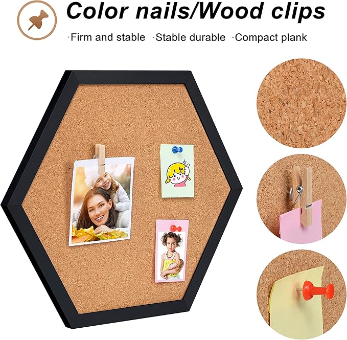 Facilife 4 Packs Cork Board,Corkboards for Wall,Small Cork Board Decorations,Cork Boards for Walls with Frame, Decorative for Office, School & Home