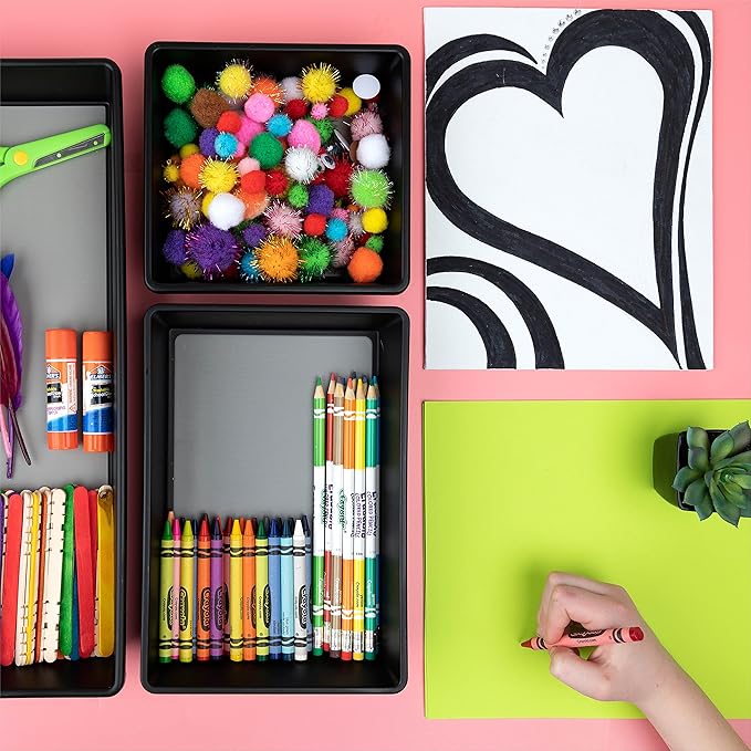 Drawer Organizers 3-Size | Office, Kitchen, Desk, Junk Drawer Organization & Storage Tray [6 Pcs]
