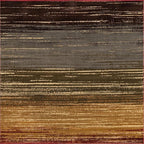 Unique Loom Barista Collection Area Rug - Mundo Nova (7' 1" Square, Beige/Blue)