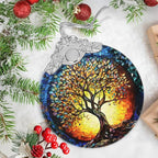 Christmas Ornaments - Stained Glass Christmas Decor - Tree of Life Ornaments for Christmas Tree - Christmas Tree Ornament - Gifts for Family, Friends, Couple - Xmas Gift Ideas - Unique Gift
