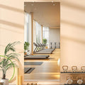 Hasipu Home Gym Mirror, 95"x40" Each, 1-Pack Frameless Wall Mounted Mirrors with Glass Clamps & 1 Aluminum Rail, Large Body Mirror for Home Gym, Yoga Studio, Bedroom, Silver Tempered Glass