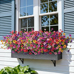 Ivydale Artificial Flowers for Outdoor 24 Bundles Fake Mums UV Resistant Silk Daisy Faux Plants for Outside Planter Home Porch Patio Window Box Decor, Purple