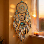 Dream Catchers for Adults Large Dream Catchers Black Dream Catcher Turquoise Wall Decor for Bedroom Adult Brown Boho Dream Catcher Wall Decor Tree of Life Suncatcher Hanging