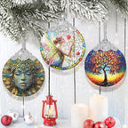 Jocidea Enchanting Fairy & Rose Stained Glass Hanging Decor - Christmas Tree Ornament - Gift for Women, Mom