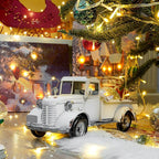 SOFFEE DESIGN 12in Collectible-Vehicles Classic Truck, Pick-up Model Iron Decorations, Collectible Figurine Desktop Car Wine Holder for Home Decor, White