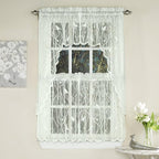Sweet Home Collection 5 Pc Kitchen Curtain Set, Swag, Valance, Choice of 24 Songbird Cream, 36" Tier Pair