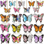 Geelin 36 Pcs Summer Wood Hanging Ornaments for Tree Mini Tree Decorations Hawaiian Beach Wooden Pendant Decorations with String for Luau Party Supplies(Butterfly)