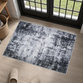 Washable Area Rug 2x3 Entryway Rug: Washable Modern Abstract Soft Thin Rug Indoor Floor No Slip Stain Resistant Carpet for Bedroom Dining Room Farmhouse Nursery Home Office - Dark Black