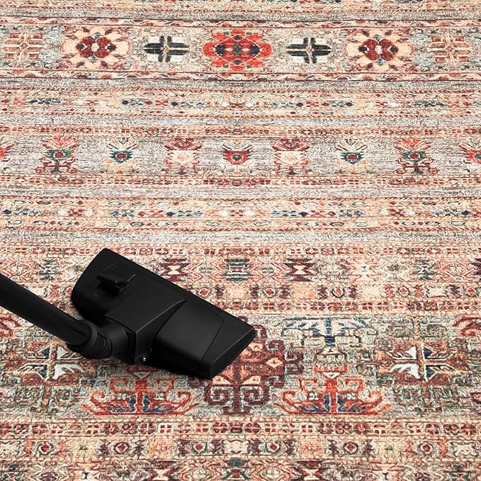 Keen Home Design 10x14 Rug - Machine Washable Area Rug with Non-Slip Backing, Ideal for Living Room, Dining Room, Bedroom - Vintage, Easy Clean, Durable, Low Pile Rug - (9'7" x 14')