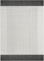 Modern Micro Loop Indoor Area Rugs for Living Room Bedroom Kitchen Geometric Striped Black-White 5x7 Luxury Durable Low and High Pile Non-Shedding Stain Resistant Soft Area Carpet 5 x 7