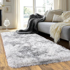 Runner Rugs for Bedroom 2x6 Rug Runners for Hallways Non Slip Soft Shag Bedside Rug, Fluffy Area Rug Throw Rugs for Living Room, Floor Carpet Runner for Nursery Kids Dorm, Light Grey