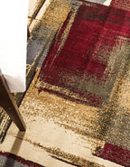 Unique Loom Barista Collection Area Rug - Timor (4' 1" x 6' 1" Oval, Multi/Red)