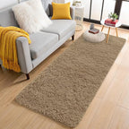 OLANLY 2x4 Machine Washable Runner Rugs for Hallway, Soft Fluffy Shaggy Bedside Rugs for Bedroom, Living Room, Indoor Floor Carpet for Kids Girls and Boys, Home Decor Aesthetic, Taupe