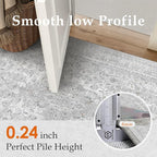 Gray Area Rug 6x9 for Living Room Washable Vintage Carpet Low Pile Non Slip Distressed Soft Traditional Retro Oriental Large Grey Accent Throw Rug Office Bedroom Dining Room Playroom