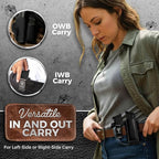 Buffalo Leather Magazine Holder - IWB/OWB Convertible - Right/Left Handed for Men and Women - Premium Mag Belt Pouch - Compatible with Glock & Sig