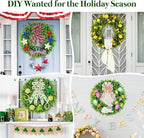 DDHS 20'' Boxwood Wreaths Front Door Artificial Spring Wreath. Wreaths for Front Door Farmhouse Wedding Green Year Round Indoor Outdoor for Summer Wreath St Patricks Day Decorations -(Hello Sign)
