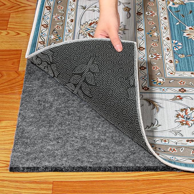 Waterproof Rug Pad, Thick 6x9 ft Under Area Rug Carpet Pad, Non Slip Felt Rug Pads for Hardwood Floors, Keep Carpets in Place Soft and Prevent Rug from Wrinkling or Buckling