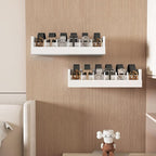 Belt Organizer for Drawer - Bamboo Belt Storage Organizer | Belt Rack for Closet Wall Mount Men Women Tie Sock Bra Scarf Ribbon(White, 6 Grids)