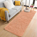 OLANLY 2x6 Machine Washable Runner Rugs for Hallway, Soft Fluffy Shaggy Bedside Rugs for Bedroom, Living Room, Indoor Floor Carpet for Kids Girls and Boys, Home Decor Aesthetic, Muted Orange