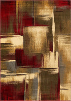 Unique Loom Barista Collection Area Rug - Timor (7' 1" x 10' Rectangle, Multi/Red)