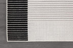 Modern Micro Loop Indoor Area Rugs for Living Room Bedroom Kitchen Geometric Striped Black-White 8x10 Luxury Durable Low and High Pile Non-Shedding Stain Resistant Soft Area Carpet 8 x 10