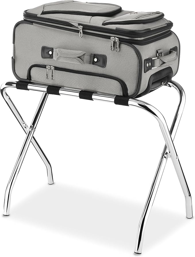 Whitmor Chrome Luggage Rack - Foldable - Commercial Quality