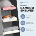 Handy Laundry Hanging Closet Organizer - 6 Shelf Storage for Clothes, Sweaters, Shoes & Accessories - Space-Saving Wardrobe Shelves with Hooks for Dorm, RV & Small Closet Organization (Grey)