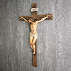 BC Catholic Crucifix Wall Cross, 14"H Jesus Christ Inspirational Home Décor, Religious Devout Gift, Renaissance Sculpture Handmade by Buildclassic