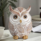 Smadeer Owl Statue and Figurine for Home Decor Accents Adorable Owl for Shelf Bookshelf Bedroom Living Room Office Table Desk Modern Decorations Animal Sculpture for Birds Lovers