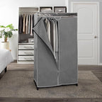 Simplify, Organizer, for Clothes and Accessories, Heavy Duty, Hanging Rod, Easy to Assemble in Grey 36" Wide Portable Closet (4062-GREY)
