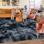 Rugs for Living Room 10x14, Soft Shaggy Modern Shag Area Rug for Bedroom, Upgrade Non-Slip Plush Fluffy Carpet for Kids Boys Girls Room Home Decor Aesthetic,Blue Grey