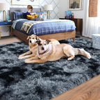 Rugs for Living Room 6x9, Soft Shaggy Modern Shag Area Rug for Bedroom, Upgrade Non-Slip Plush Fluffy Carpet for Kids Boys Girls Room Home Decor Aesthetic, Blue Grey