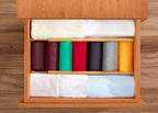 RoyalHouse Adjustable Bamboo Drawer Dividers Organizers, Expandable Drawer Separators for your Kitchen, Bedroom, Bathroom, Dresser, Office, and More (8 pieces)