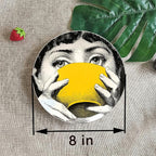 Decorative Plates Handmade Ceramic Ornament for Home&Office Wall Decors (with Hanger) (F3)