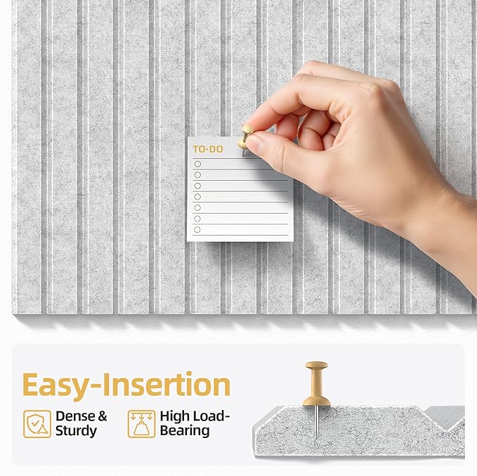 Large Cork Board for Wall 36" x 48" Gray Bulletin Board with Safe Removable Adhesive Squares for Pictures Photos, Alternative CorkBoard Felt Pin Boards Tiles for Office Classroom Wall Decor - 12 Pack