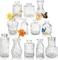 Der Rose Glass Bud Vases Set of 12, Small Bud Vases for Flowers, Rustic Wedding Centerpieces and Home Decor