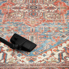 Keen Home Design 9x12 Rug - Machine Washable Area Rug with Non-Slip Backing, Ideal for Living Room, Dining Room, Bedroom - Vintage, Easy Clean, Durable, Low Pile Rug - (9' x 12')