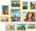 Vittanly Picture Frames Set of 10, Picture Frames Collage Wall Decor with Two 8x10, Four 5x7, and Four 4x6 Photo Frames, Gallery Wall Frame Set for Wall or Tabletop Display, Gold