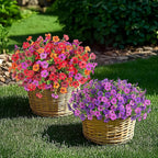 Artificial Fake Flowers Plants for Outdoor Spring Summer Decor, 12 Bundles Faux Silk Flowers for Outdoor Outside Planter Colorful Daisy UV Resistant Look Real for Front Door Porch Patio Yard